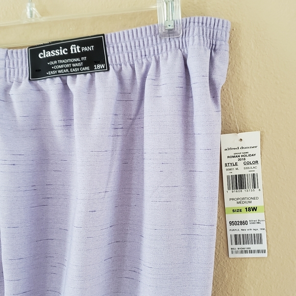 Alfred Dunner lilac slacks NWT, size 18W - Picture 2 of 6